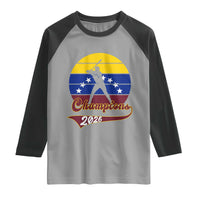 Vintage Venezuela 2026 Champions Raglan Shirt Patriotic Baseball Pride Gift