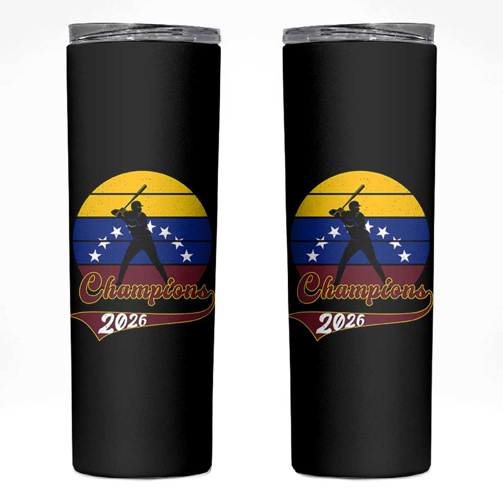 Vintage Venezuela 2026 Champions Skinny Tumbler Patriotic Baseball Pride Gift