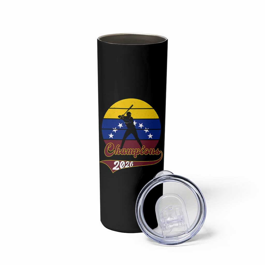 Vintage Venezuela 2026 Champions Skinny Tumbler Patriotic Baseball Pride Gift