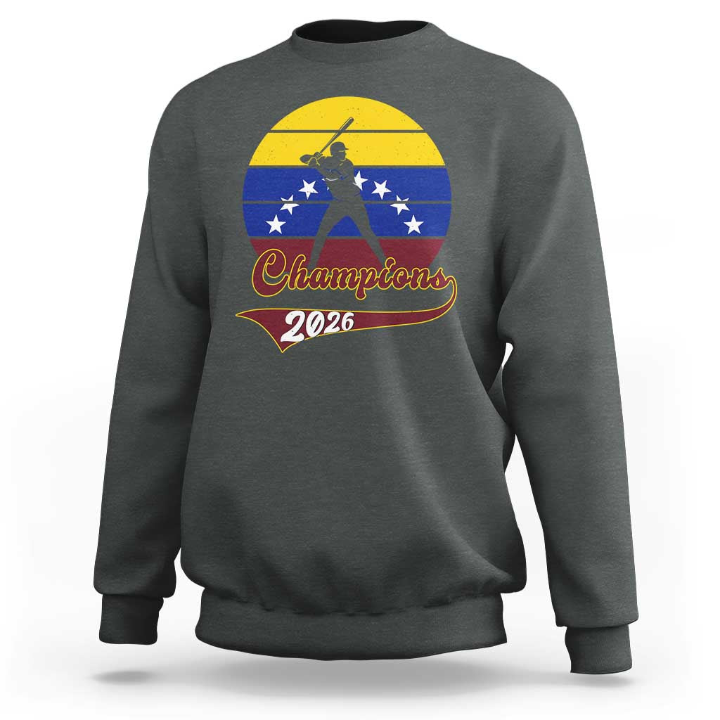 Vintage Venezuela 2026 Champions Sweatshirt Patriotic Baseball Pride Gift