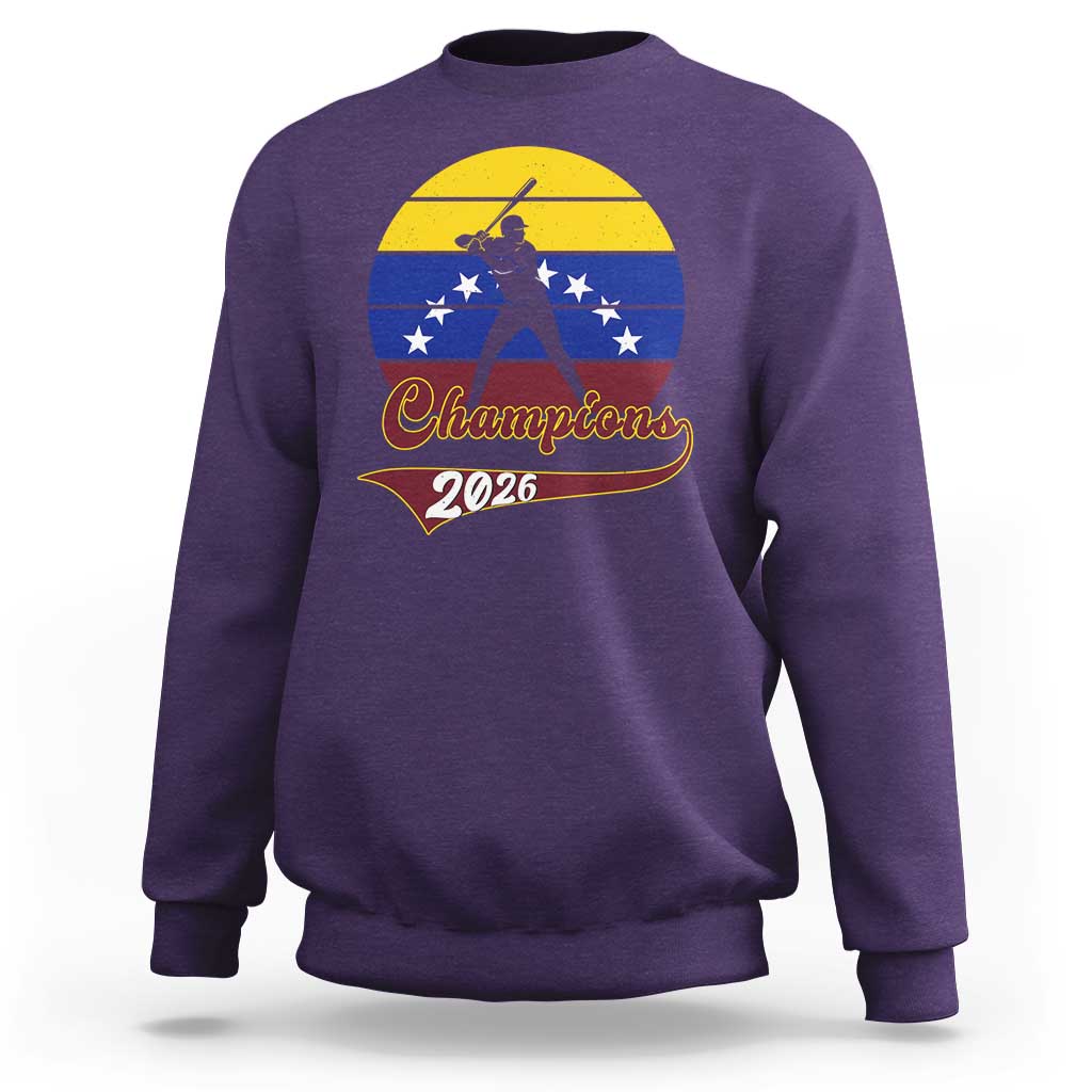 Vintage Venezuela 2026 Champions Sweatshirt Patriotic Baseball Pride Gift