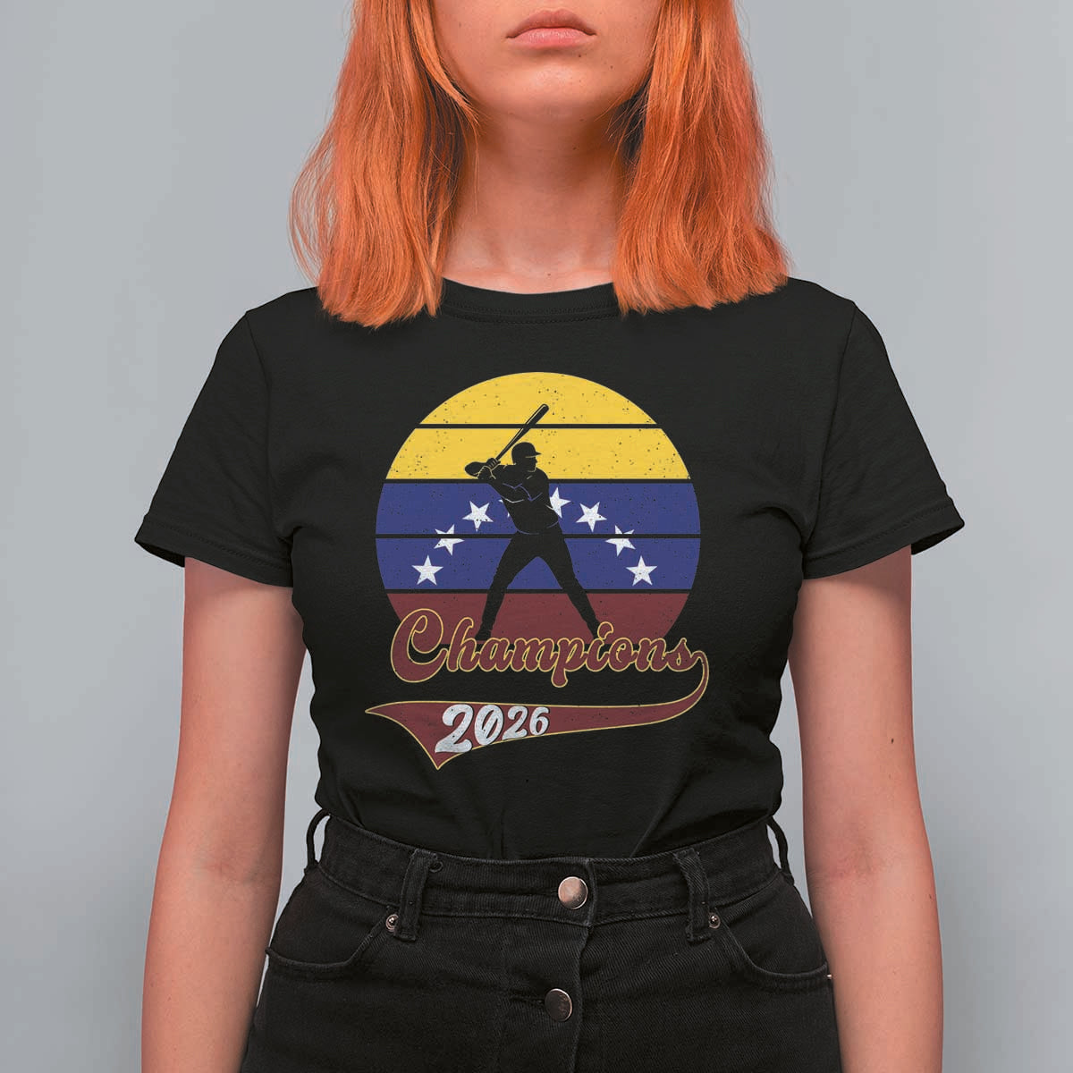 Vintage Venezuela 2026 Champions T Shirt For Women Patriotic Baseball Pride Gift