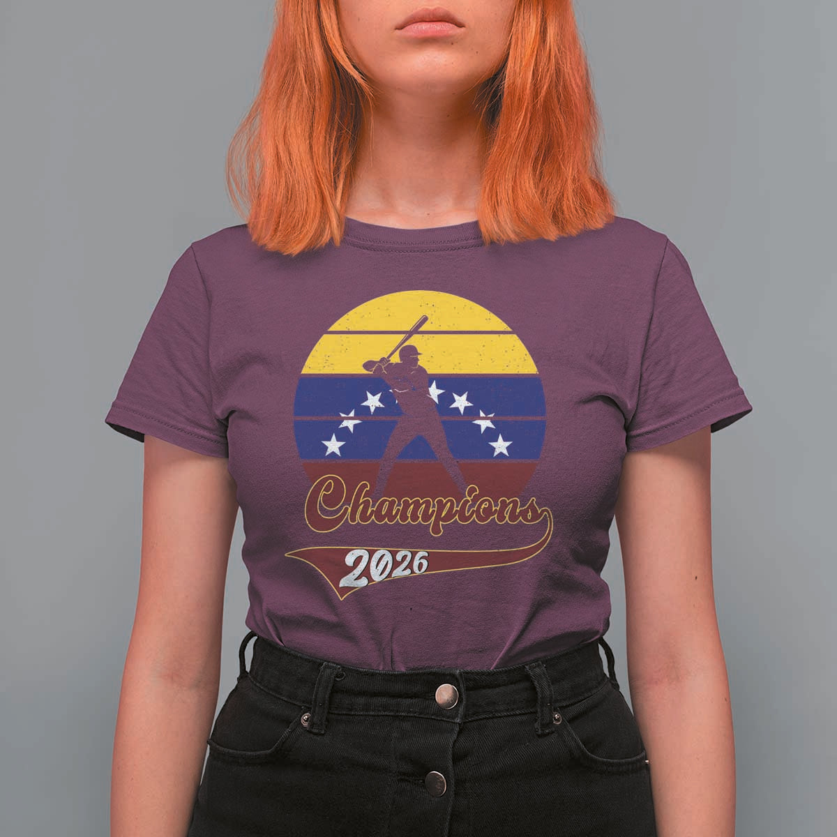 Vintage Venezuela 2026 Champions T Shirt For Women Patriotic Baseball Pride Gift