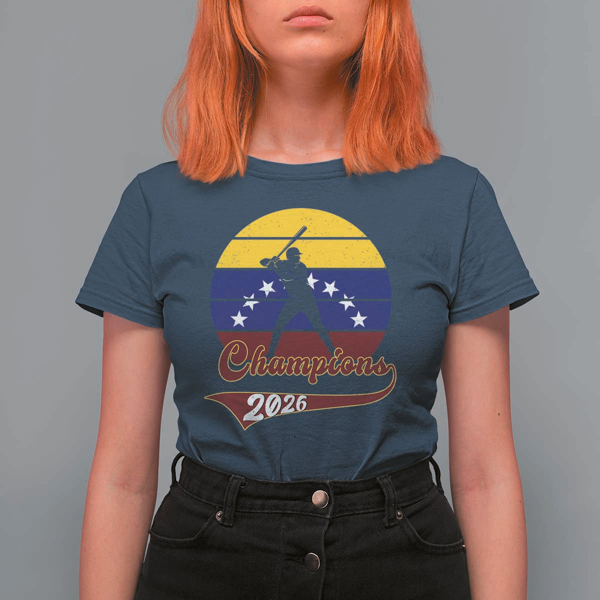 Vintage Venezuela 2026 Champions T Shirt For Women Patriotic Baseball Pride Gift