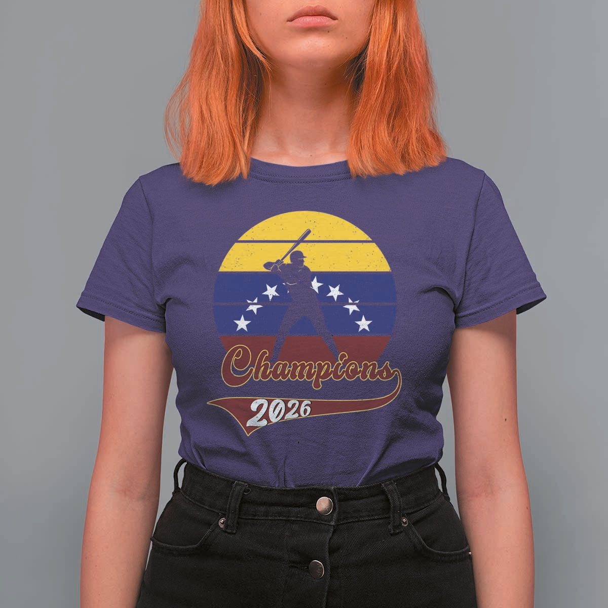 Vintage Venezuela 2026 Champions T Shirt For Women Patriotic Baseball Pride Gift