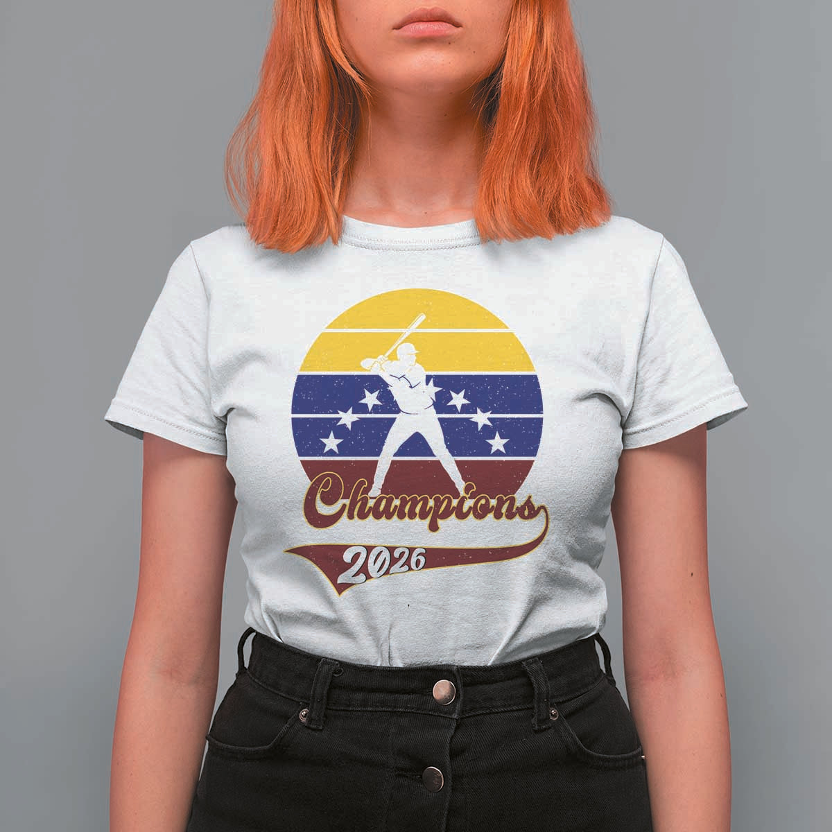 Vintage Venezuela 2026 Champions T Shirt For Women Patriotic Baseball Pride Gift