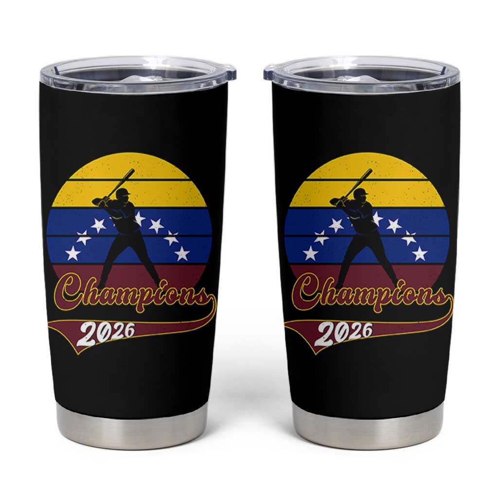 Vintage Venezuela 2026 Champions Tumbler Cup Patriotic Baseball Pride Gift