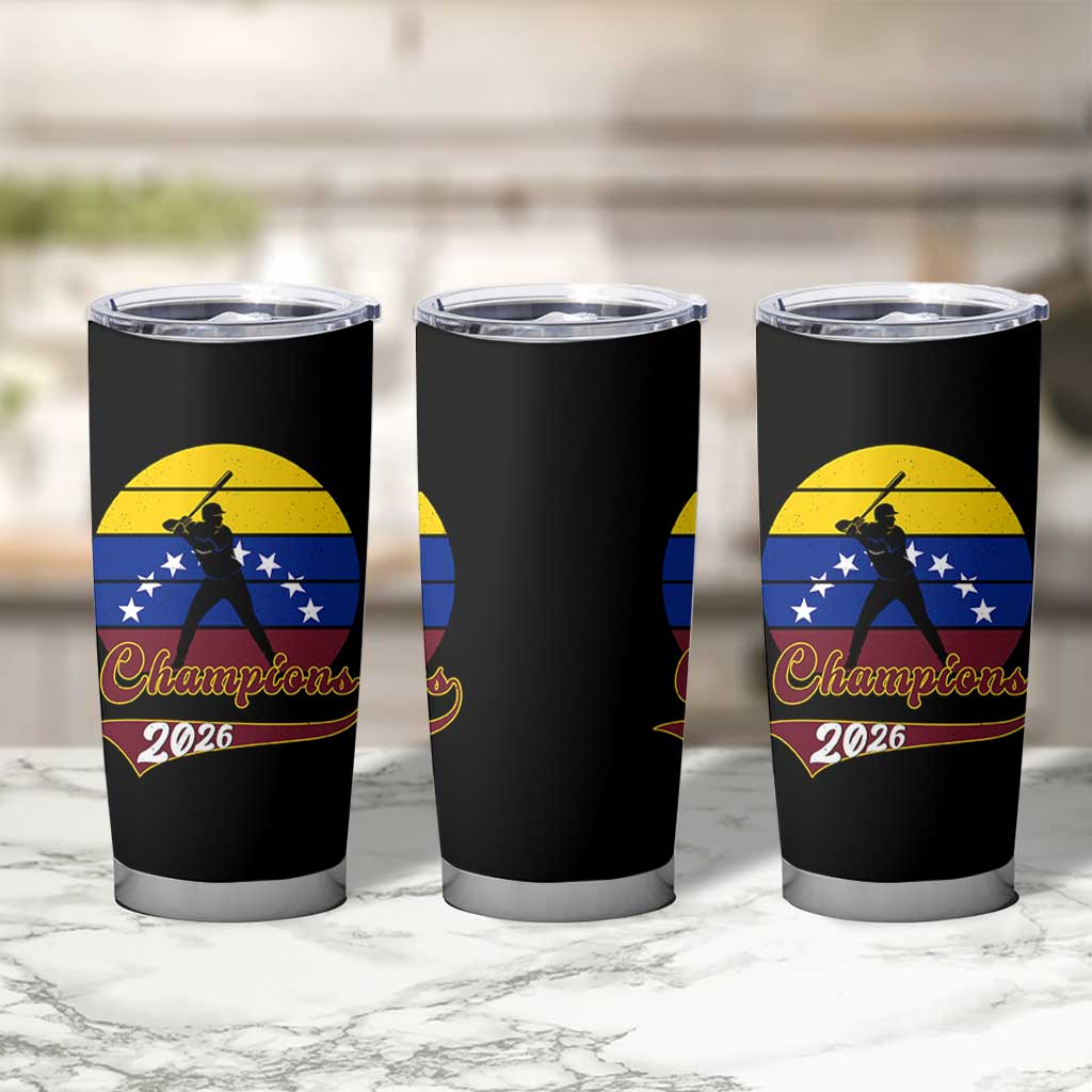 Vintage Venezuela 2026 Champions Tumbler Cup Patriotic Baseball Pride Gift