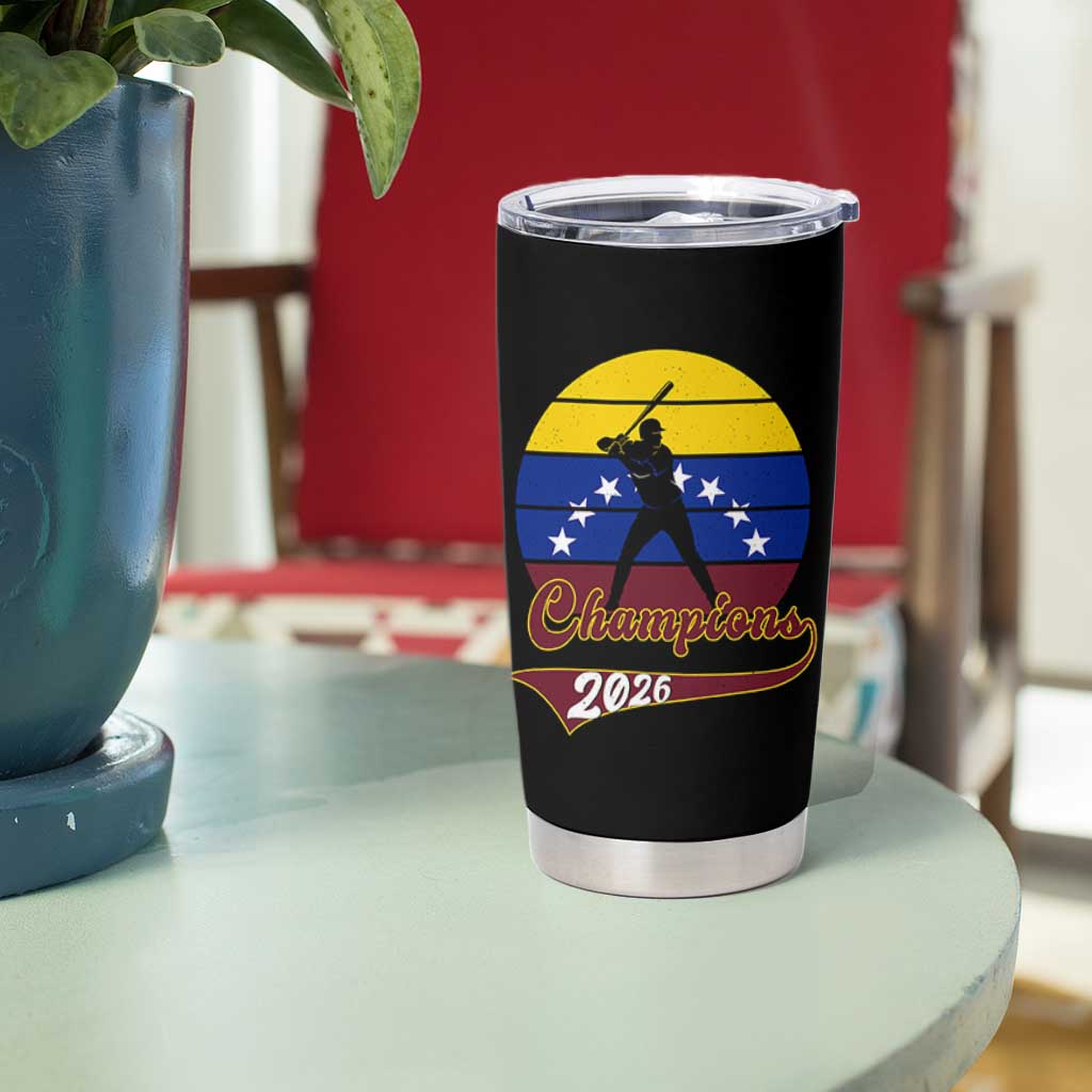 Vintage Venezuela 2026 Champions Tumbler Cup Patriotic Baseball Pride Gift
