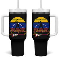 Vintage Venezuela 2026 Champions Tumbler With Handle Patriotic Baseball Pride Gift