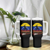 Vintage Venezuela 2026 Champions Tumbler With Handle Patriotic Baseball Pride Gift