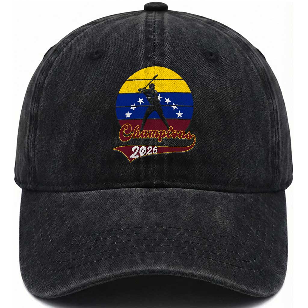 Vintage Venezuela 2026 Champions Washed Cotton Baseball Cap Patriotic Baseball Pride Gift