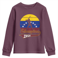 Vintage Venezuela 2026 Champions Youth Sweatshirt Patriotic Baseball Pride Gift