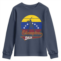 Vintage Venezuela 2026 Champions Youth Sweatshirt Patriotic Baseball Pride Gift