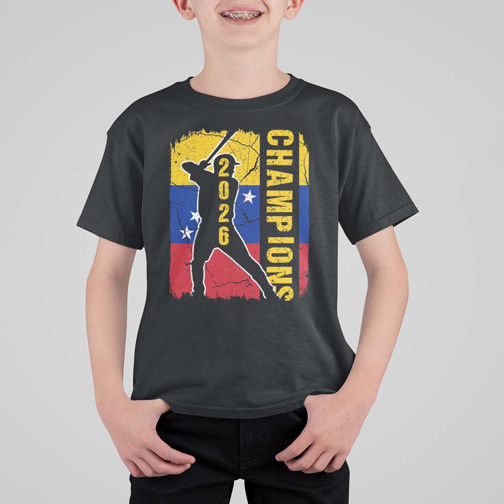 Venezuela 2026 Champions T Shirt For Kid Baseball Vinotinto Pride Gift
