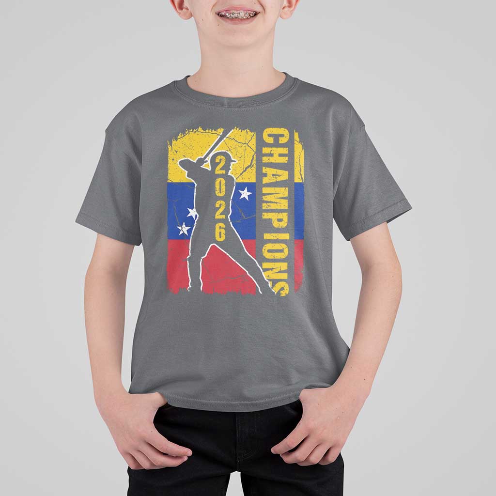 Venezuela 2026 Champions T Shirt For Kid Baseball Vinotinto Pride Gift