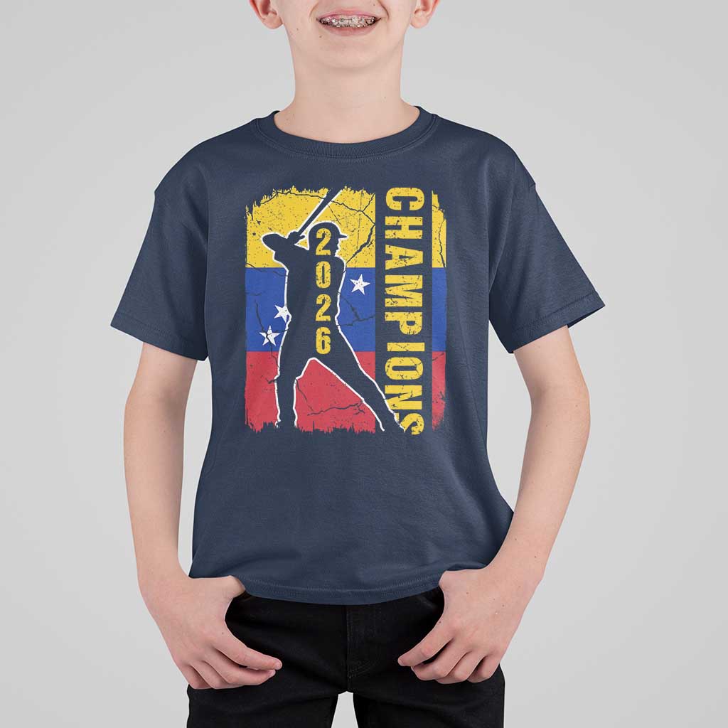 Venezuela 2026 Champions T Shirt For Kid Baseball Vinotinto Pride Gift