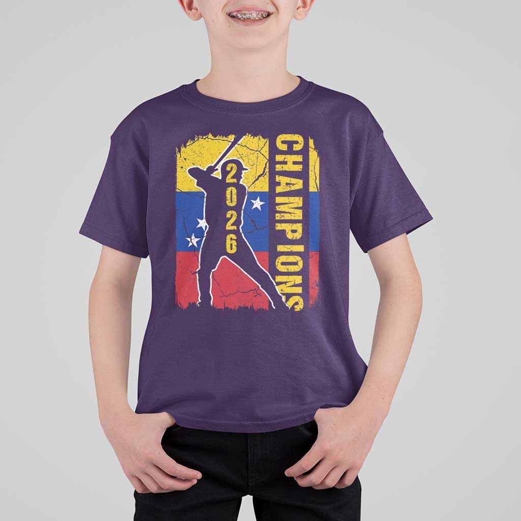 Venezuela 2026 Champions T Shirt For Kid Baseball Vinotinto Pride Gift