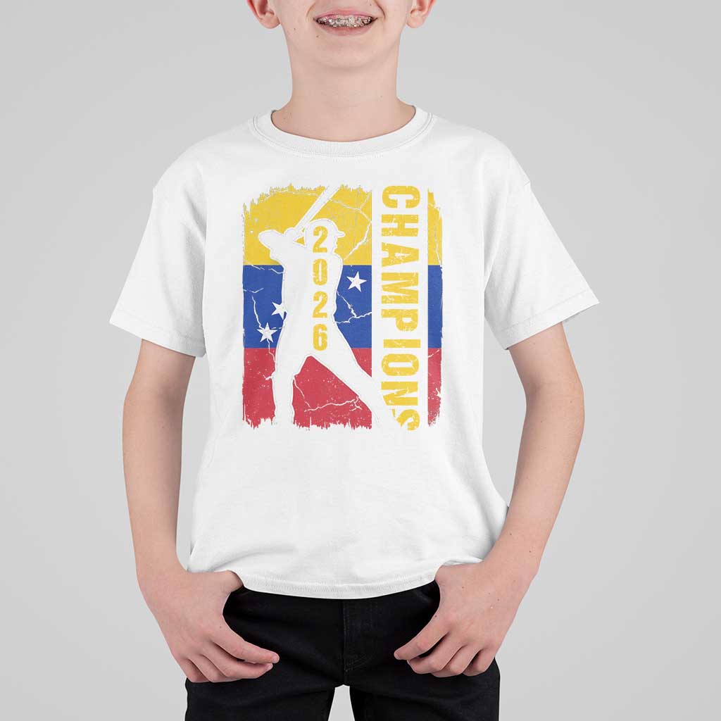 Venezuela 2026 Champions T Shirt For Kid Baseball Vinotinto Pride Gift