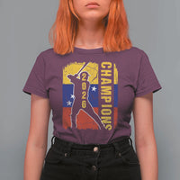 Venezuela 2026 Champions T Shirt For Women Baseball Vinotinto Pride Gift