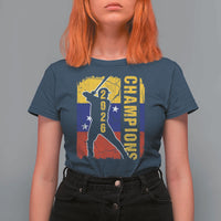 Venezuela 2026 Champions T Shirt For Women Baseball Vinotinto Pride Gift