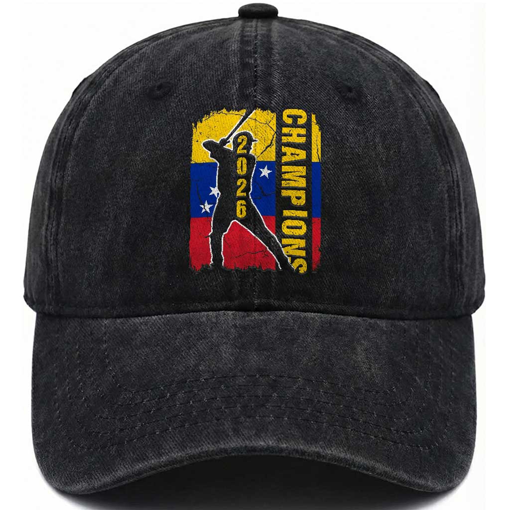 Venezuela 2026 Champions Washed Cotton Baseball Cap Baseball Vinotinto Pride Gift