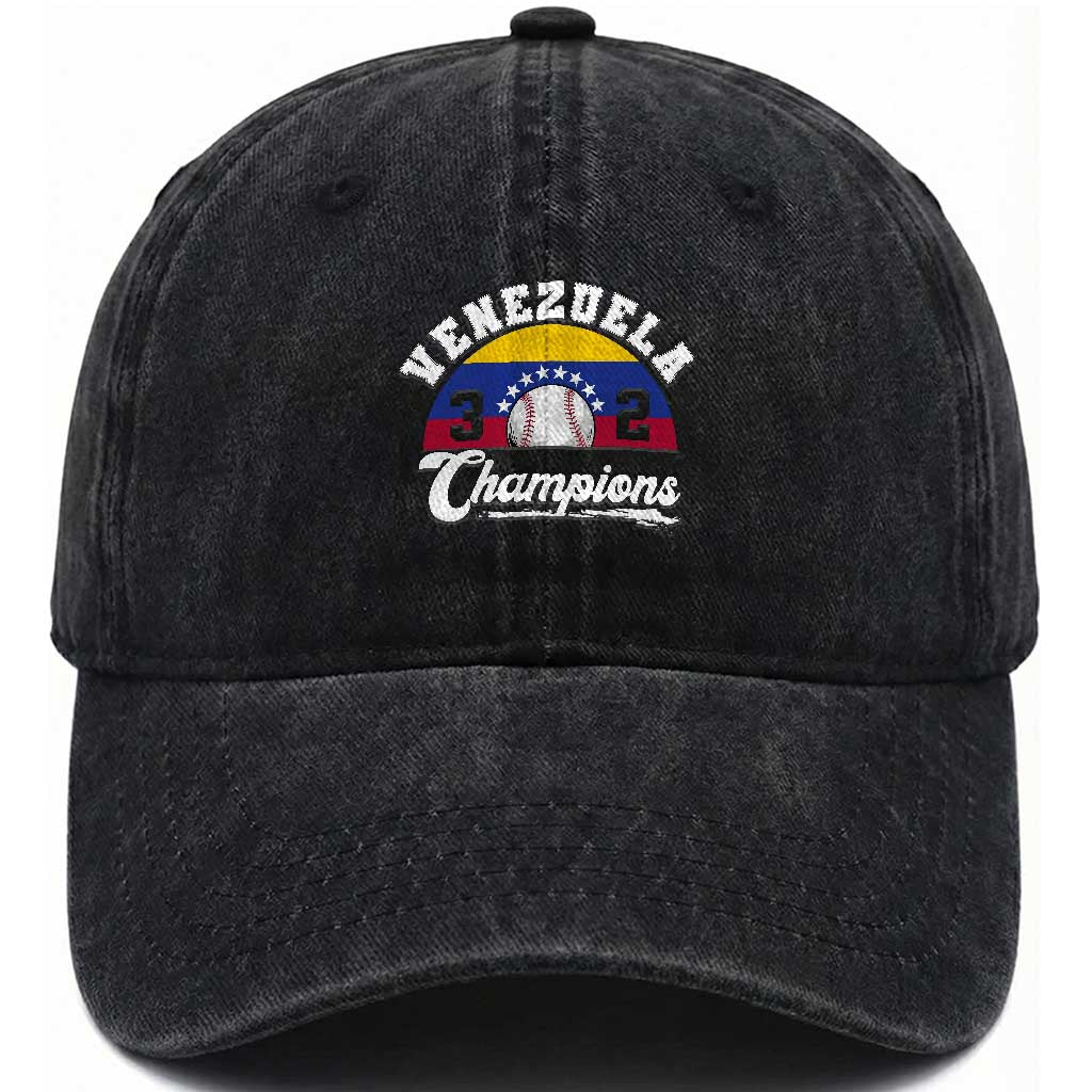 Venezuela 2026 Champions Washed Cotton Baseball Cap Baseball Patriotic Pride