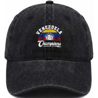 Venezuela 2026 Champions Washed Cotton Baseball Cap Baseball Patriotic Pride