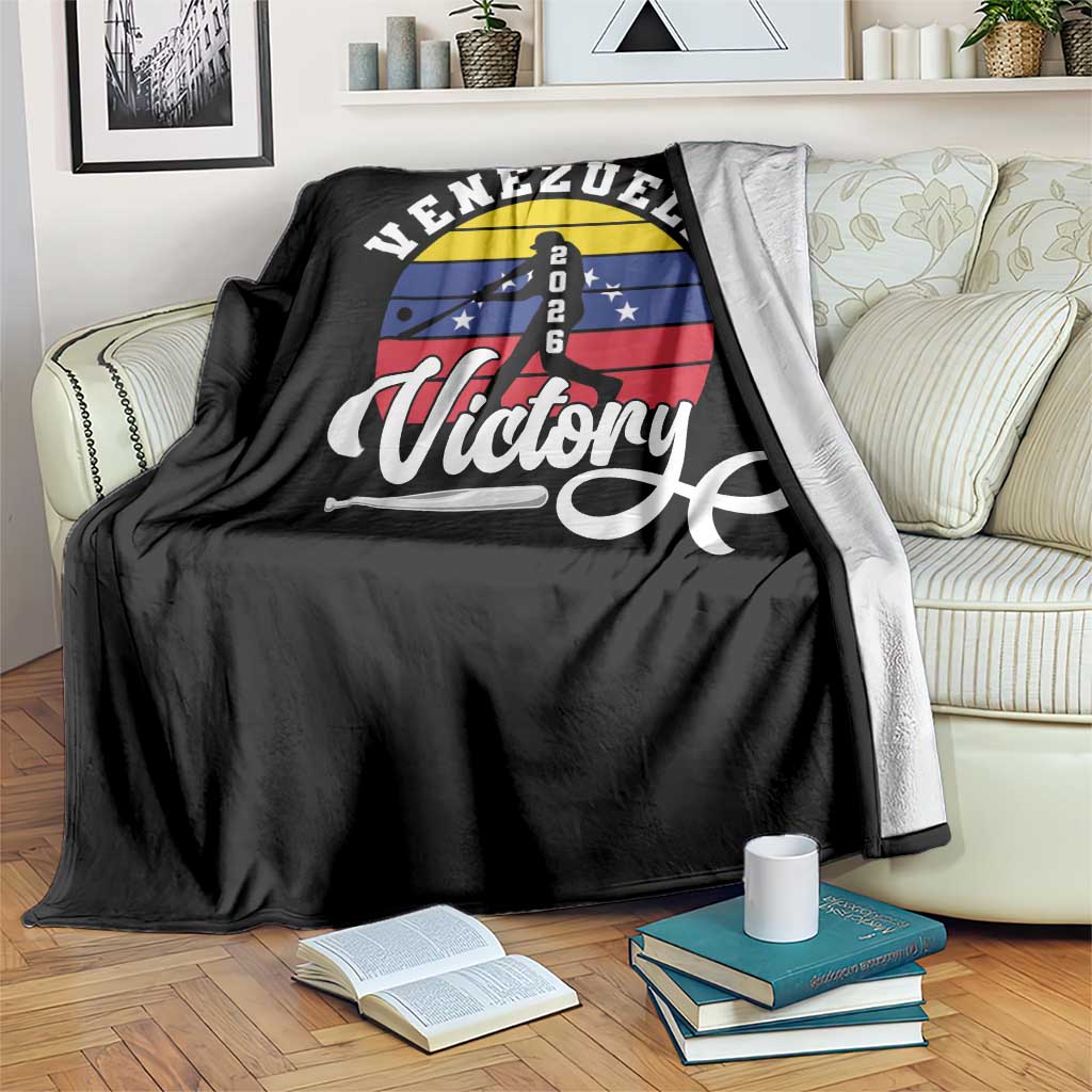 Venezuela 2026 Victory Baseball Throw Blanket Retro Softball Player Gift