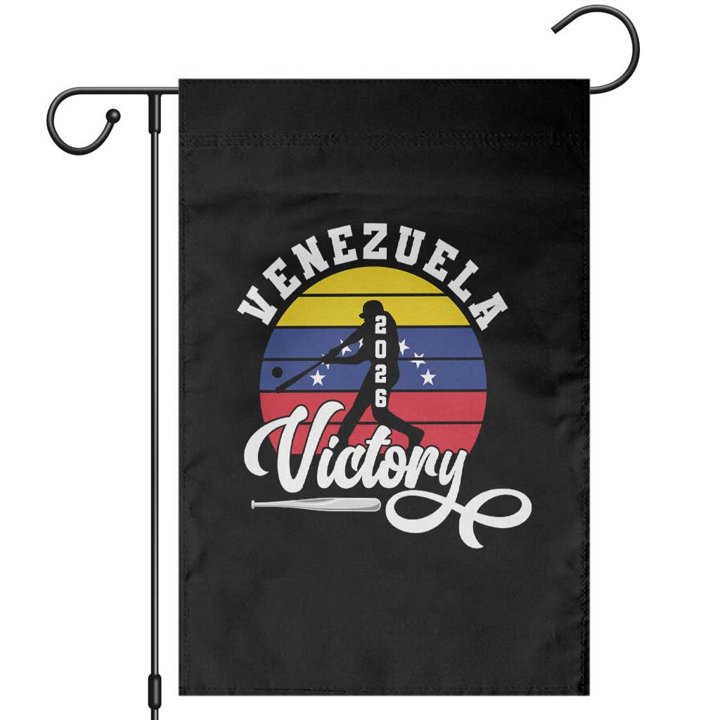 Venezuela 2026 Victory Baseball Garden Flag Retro Softball Player Gift