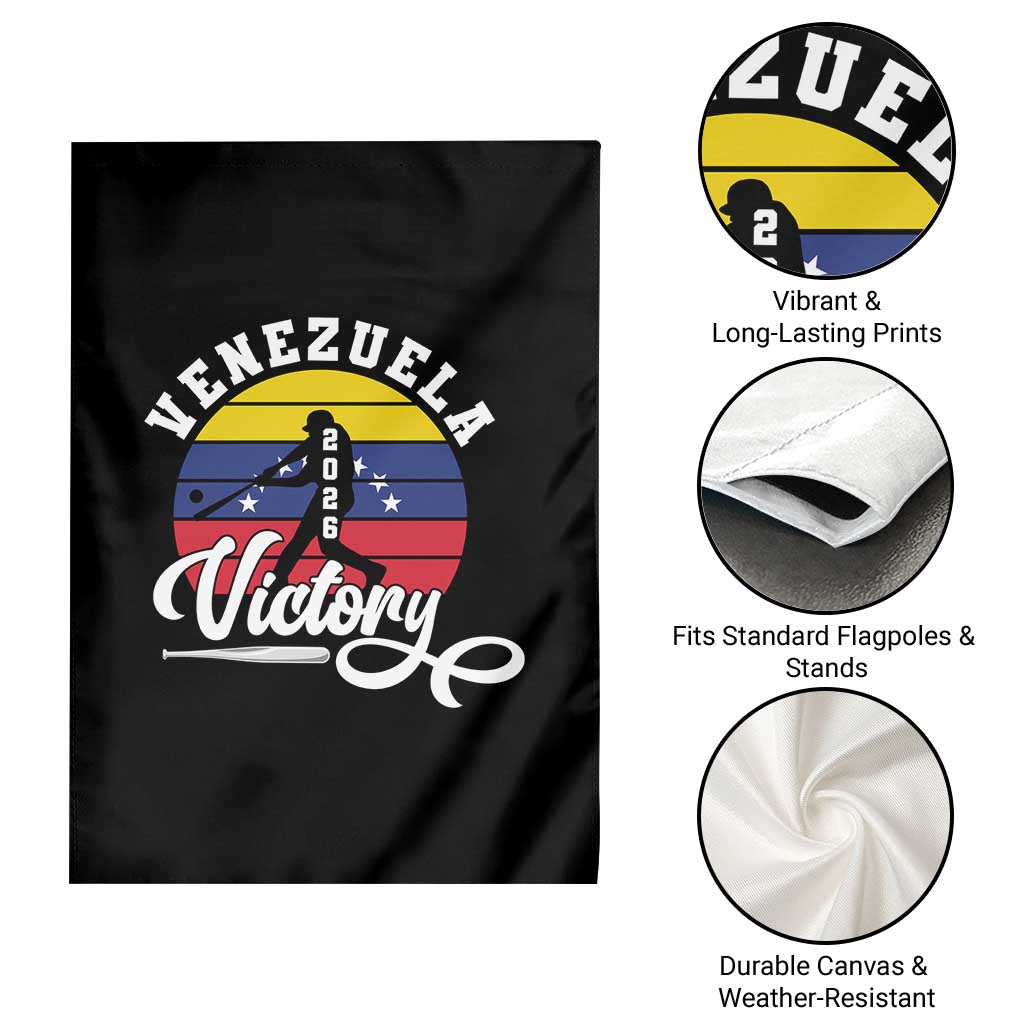 Venezuela 2026 Victory Baseball Garden Flag Retro Softball Player Gift