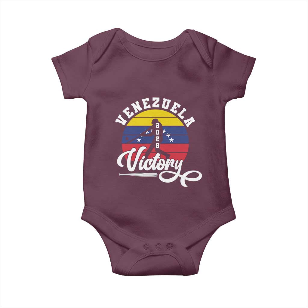 Venezuela 2026 Victory Baseball Baby Onesie Retro Softball Player Gift