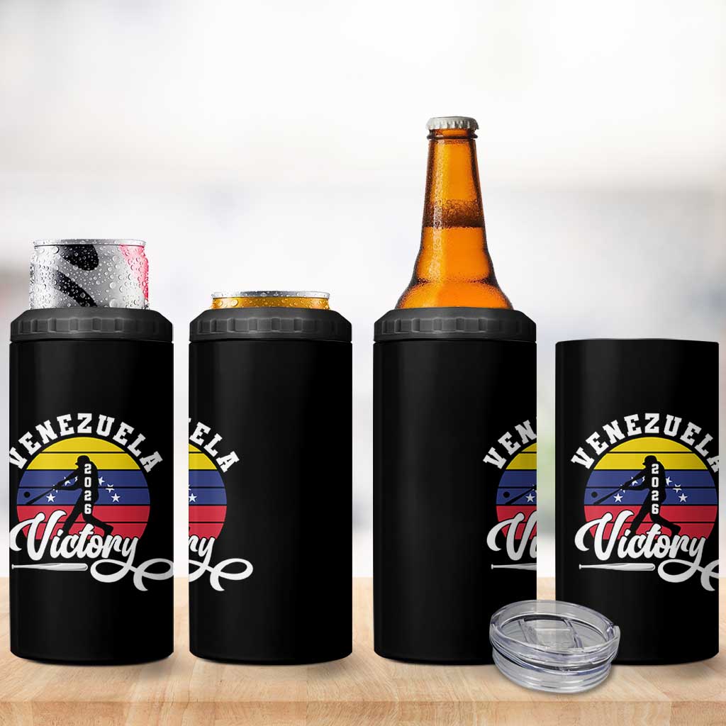 Venezuela 2026 Victory Baseball 4 in 1 Can Cooler Tumbler Retro Softball Player Gift