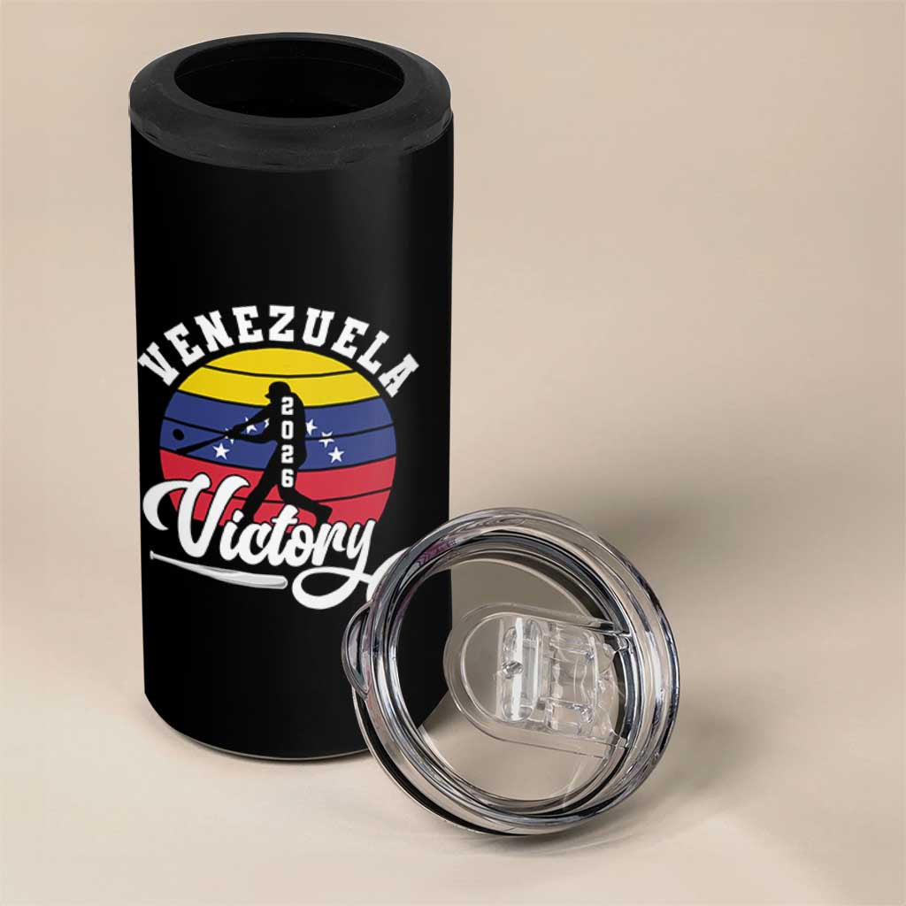 Venezuela 2026 Victory Baseball 4 in 1 Can Cooler Tumbler Retro Softball Player Gift