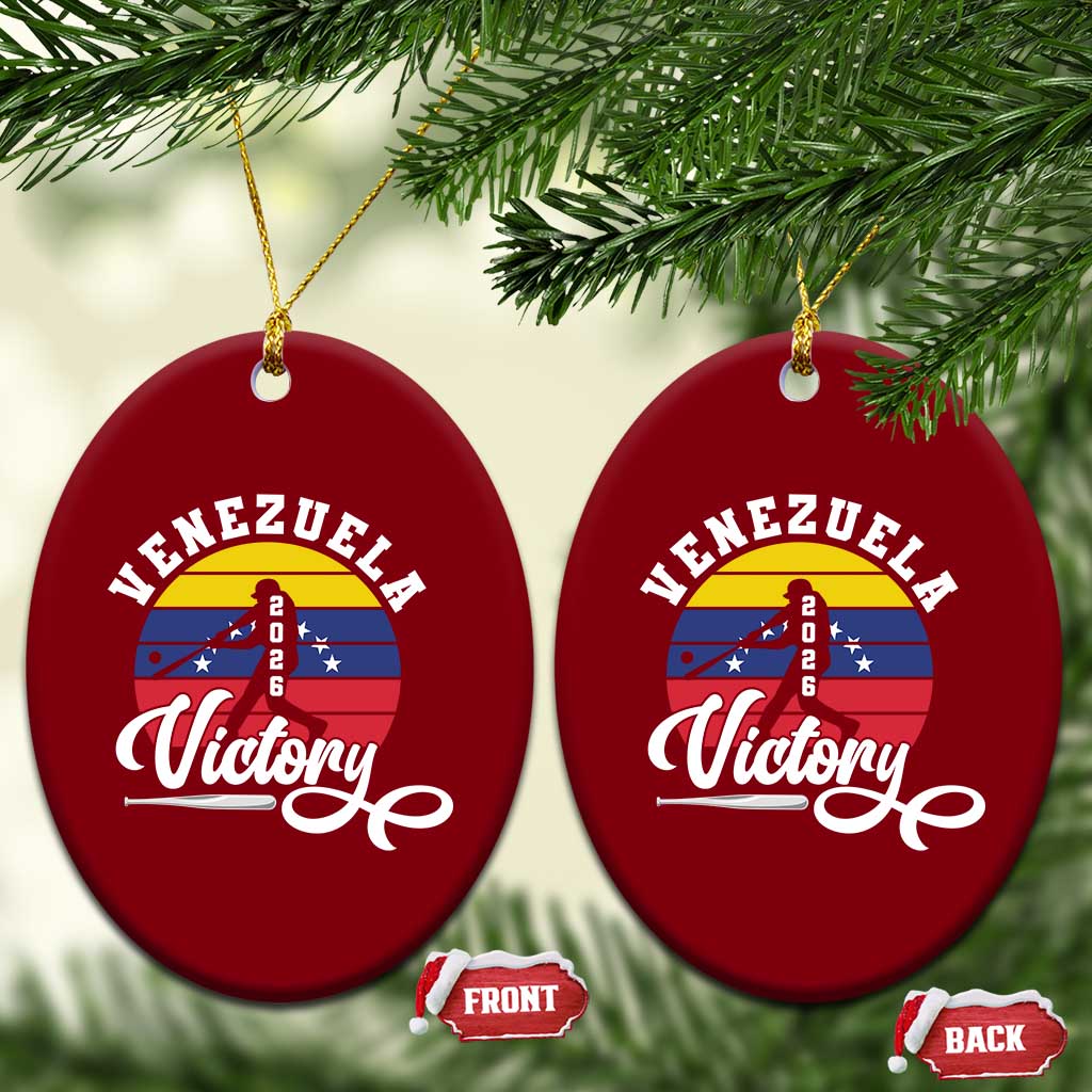 Venezuela 2026 Victory Baseball Ceramic Ornament Retro Softball Player Gift