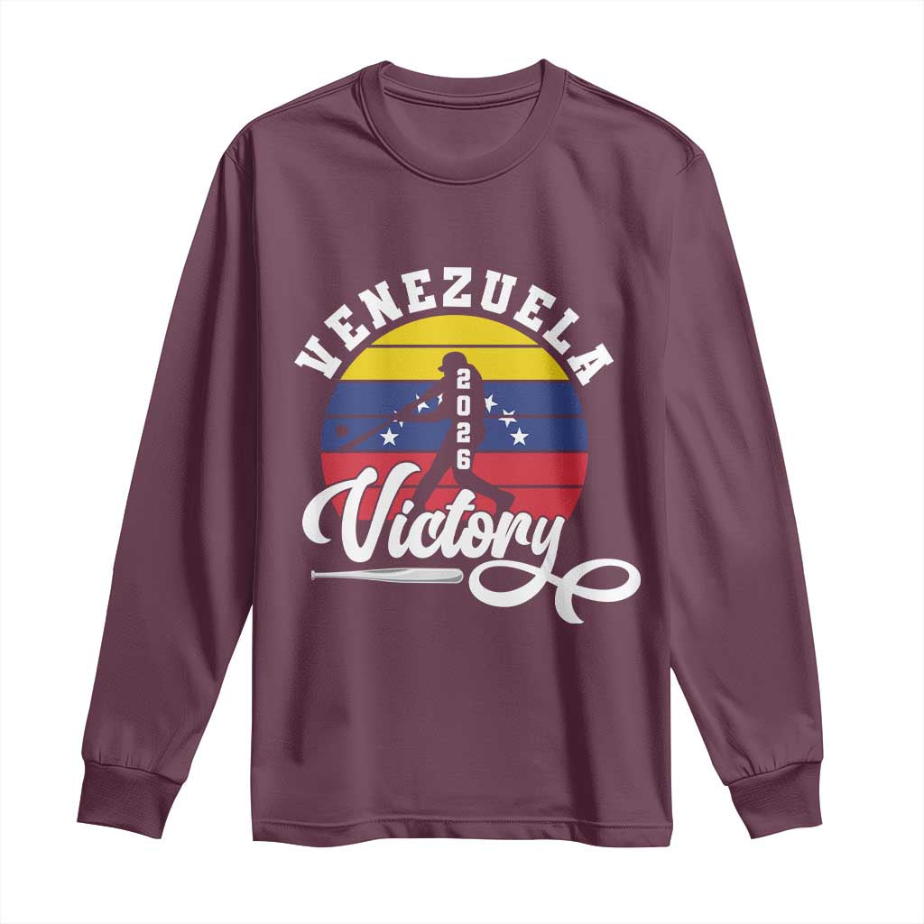 Venezuela 2026 Victory Baseball Long Sleeve Shirt Retro Softball Player Gift