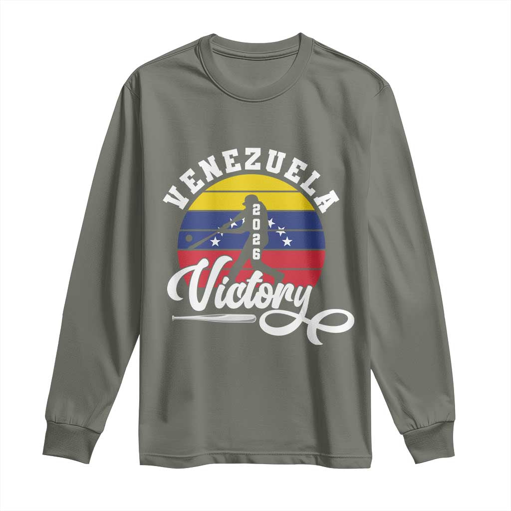 Venezuela 2026 Victory Baseball Long Sleeve Shirt Retro Softball Player Gift