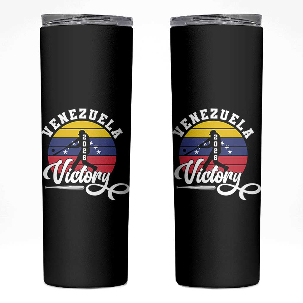 Venezuela 2026 Victory Baseball Skinny Tumbler Retro Softball Player Gift