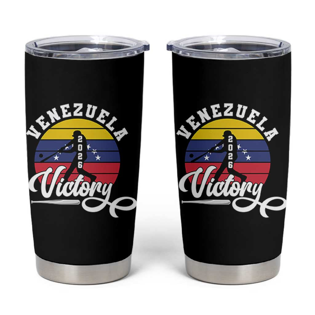 Venezuela 2026 Victory Baseball Tumbler Cup Retro Softball Player Gift