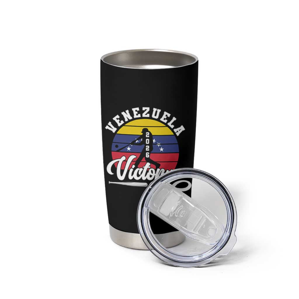 Venezuela 2026 Victory Baseball Tumbler Cup Retro Softball Player Gift