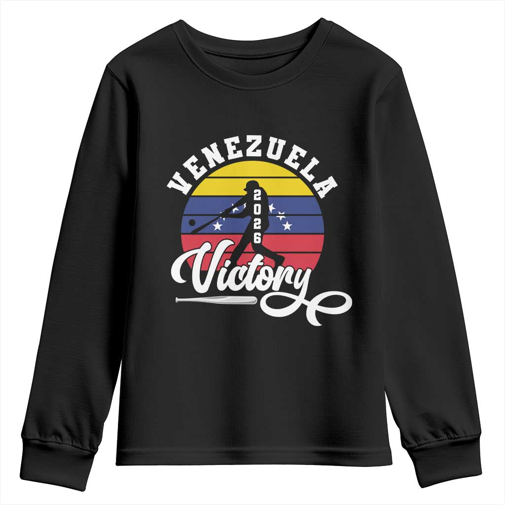 Venezuela 2026 Victory Baseball Youth Sweatshirt Retro Softball Player Gift