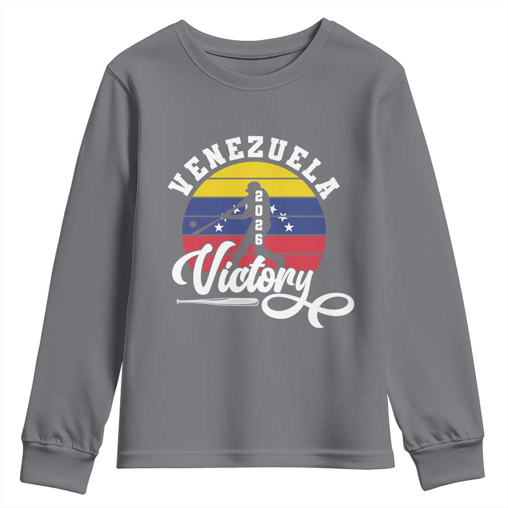 Venezuela 2026 Victory Baseball Youth Sweatshirt Retro Softball Player Gift