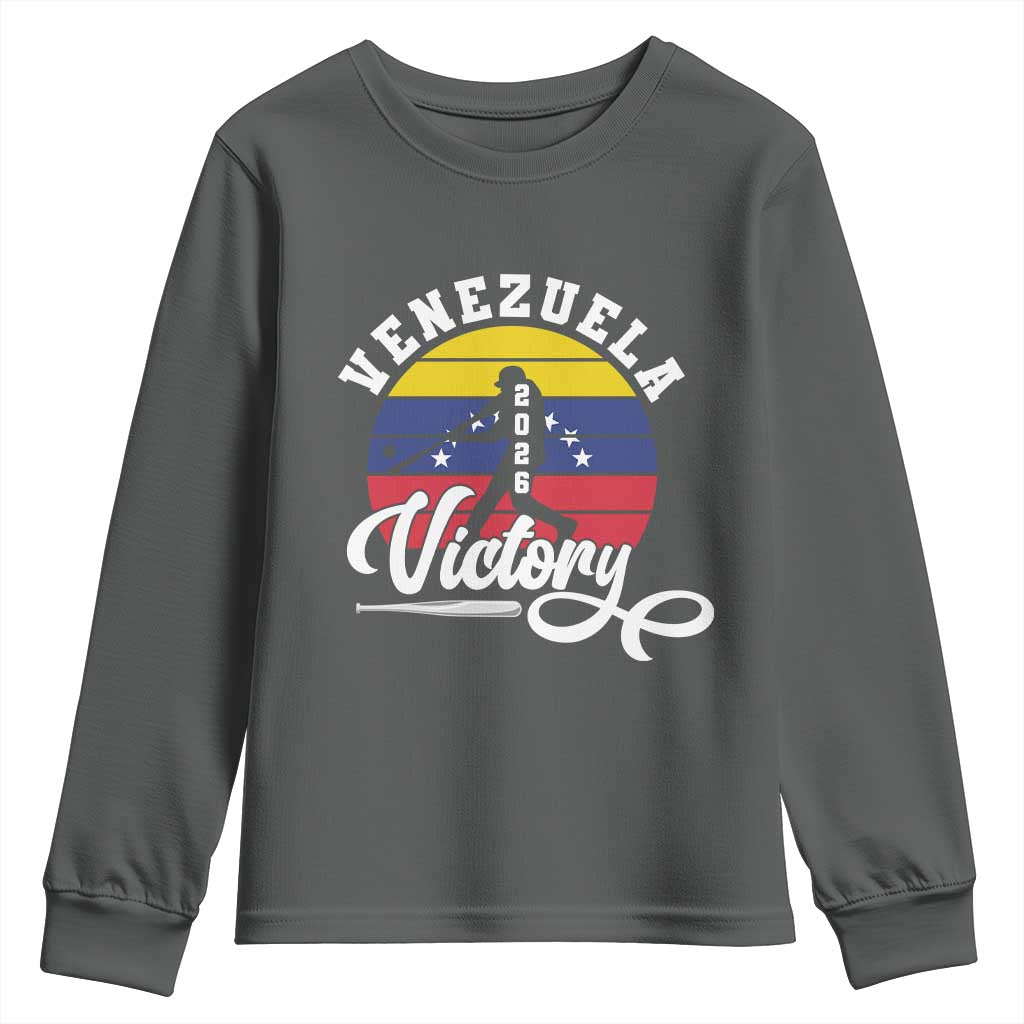 Venezuela 2026 Victory Baseball Youth Sweatshirt Retro Softball Player Gift
