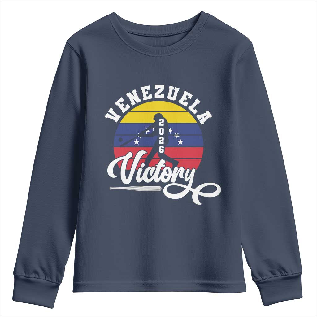 Venezuela 2026 Victory Baseball Youth Sweatshirt Retro Softball Player Gift