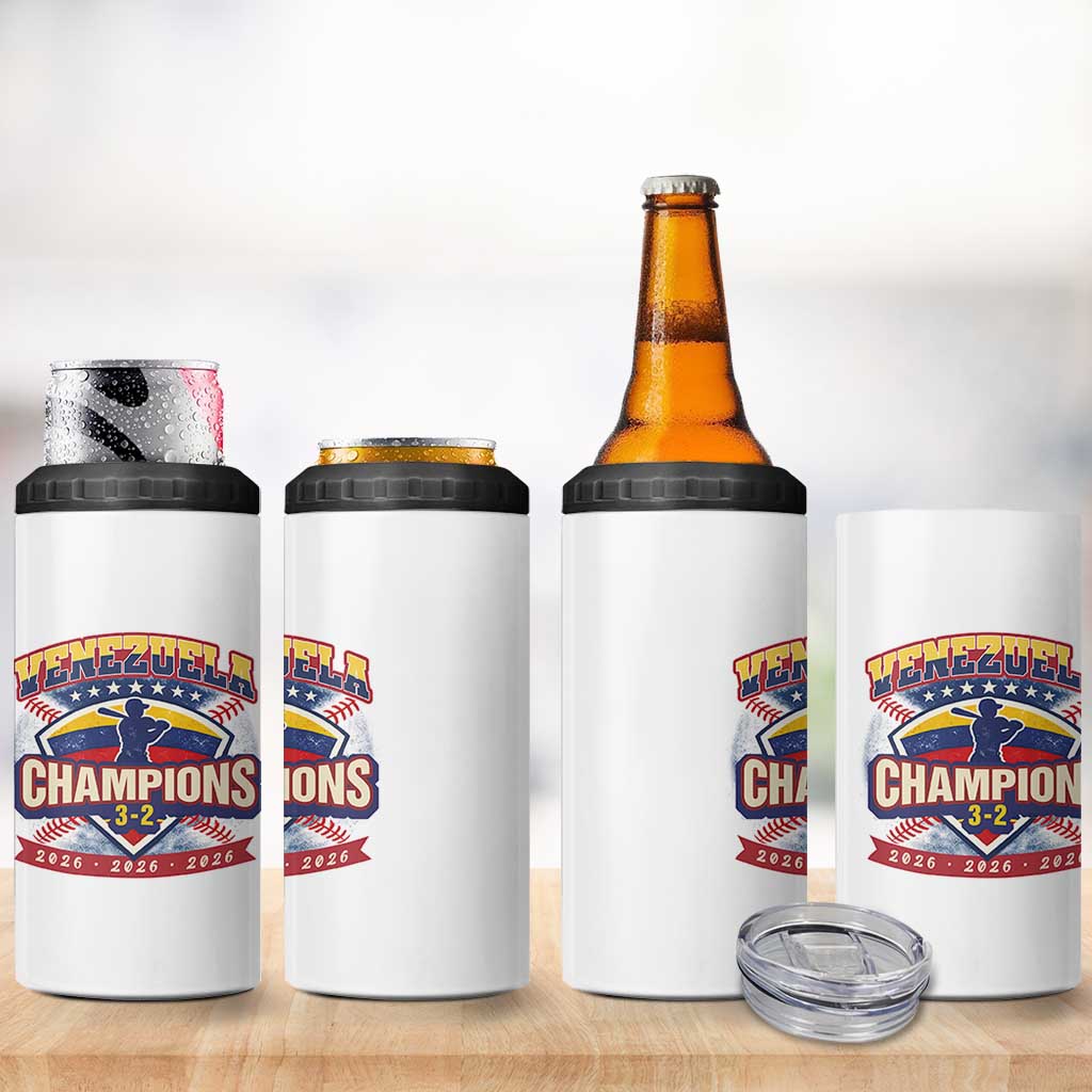 Venezuela 2026 Champions 4 in 1 Can Cooler Tumbler Baseball Fan Pride