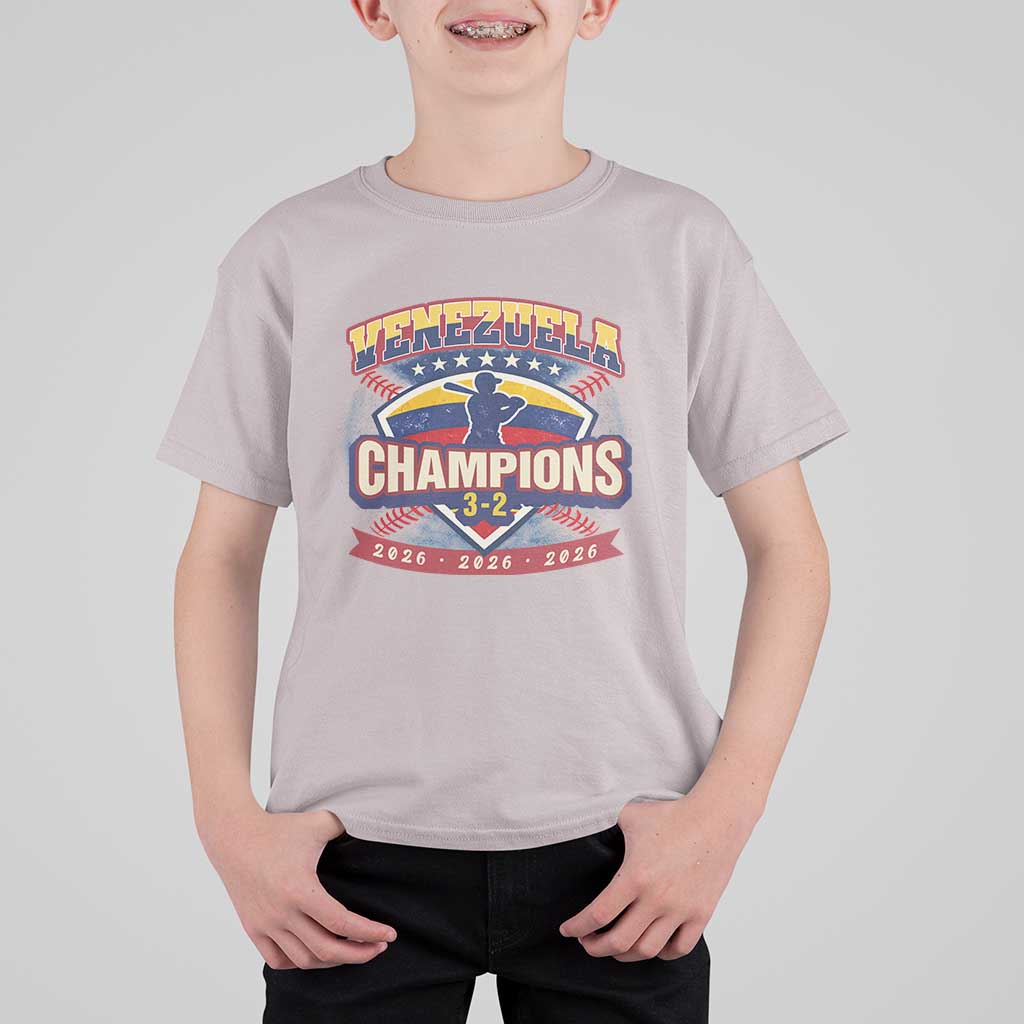 Venezuela 2026 Champions T Shirt For Kid Baseball Fan Pride