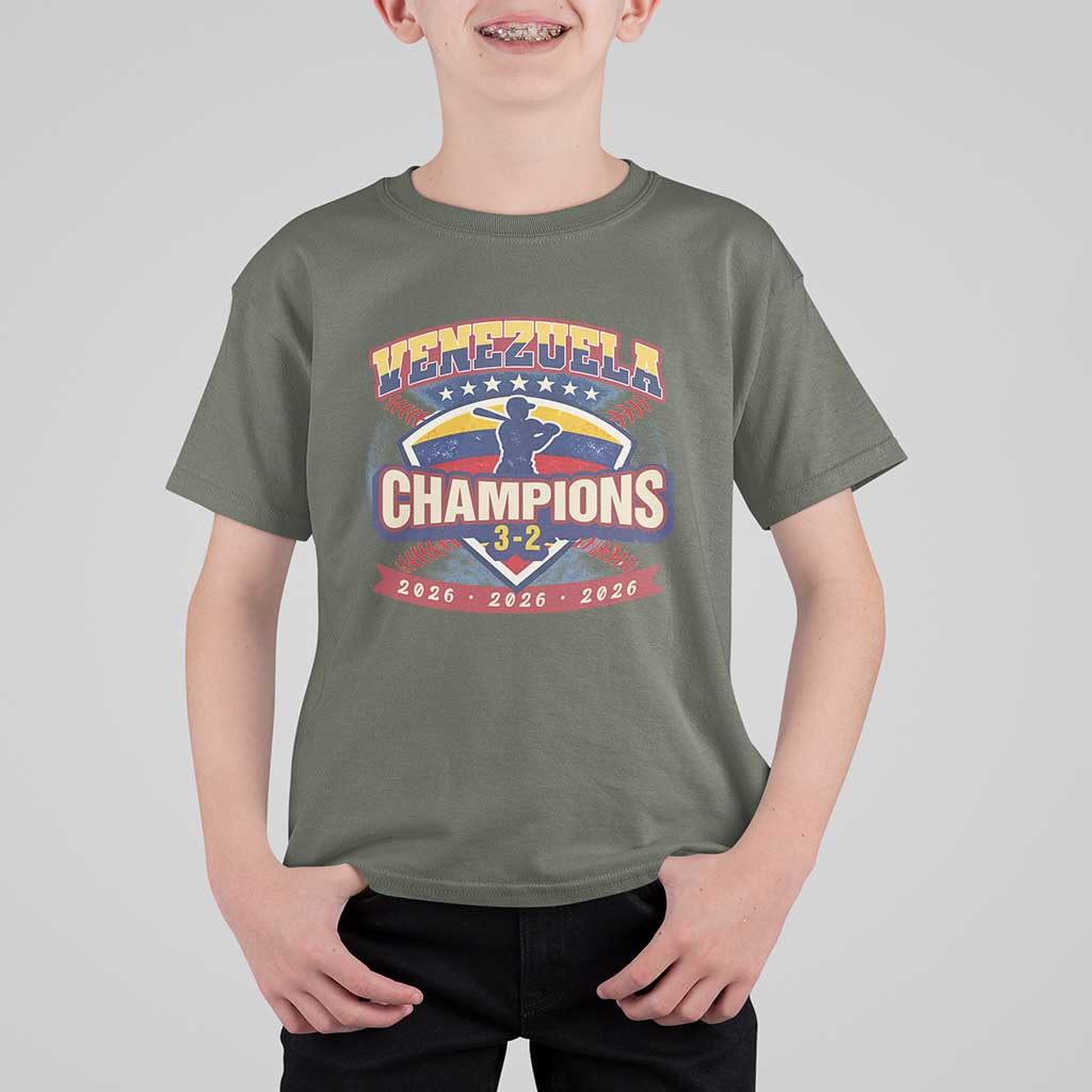 Venezuela 2026 Champions T Shirt For Kid Baseball Fan Pride