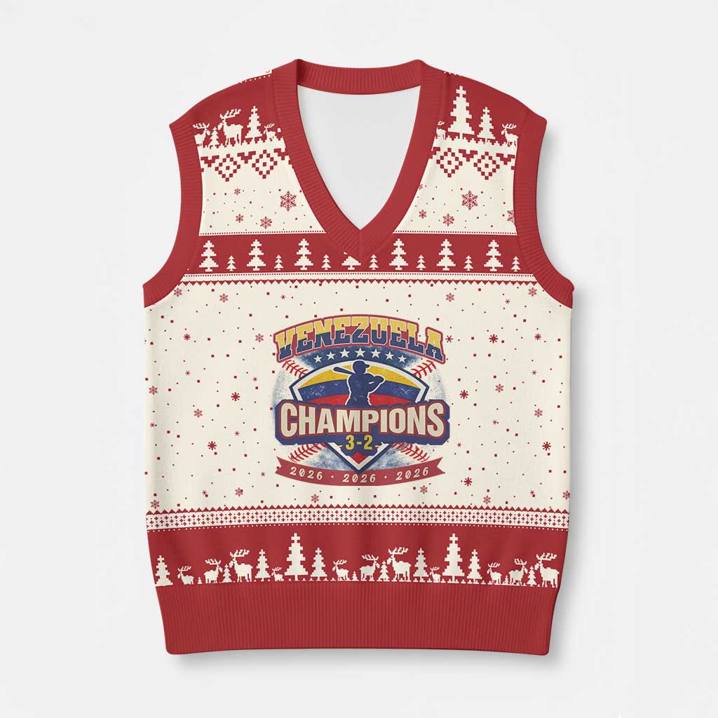 Venezuela 2026 Champions V-Neck Knit Sweater Vest Baseball Fan Pride