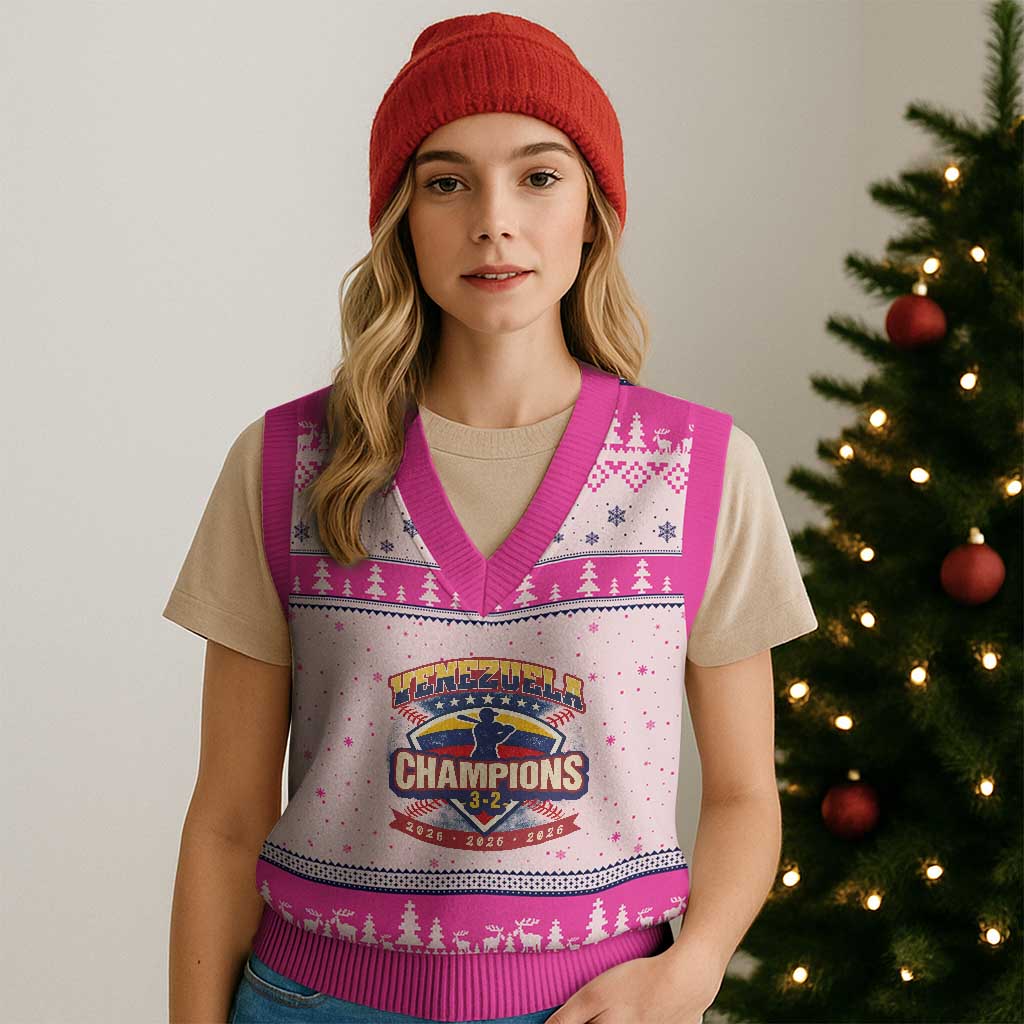 Venezuela 2026 Champions V-Neck Knit Sweater Vest Baseball Fan Pride