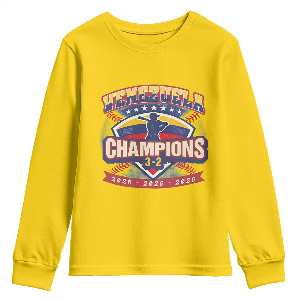 Venezuela 2026 Champions Youth Sweatshirt Baseball Fan Pride